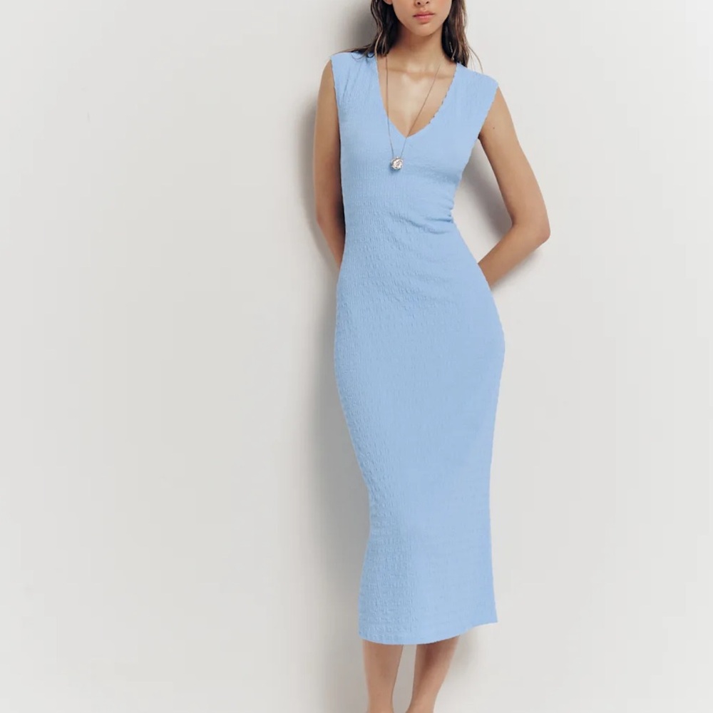 Reformation Palm Knit Dress in Light Blue *NWOT*